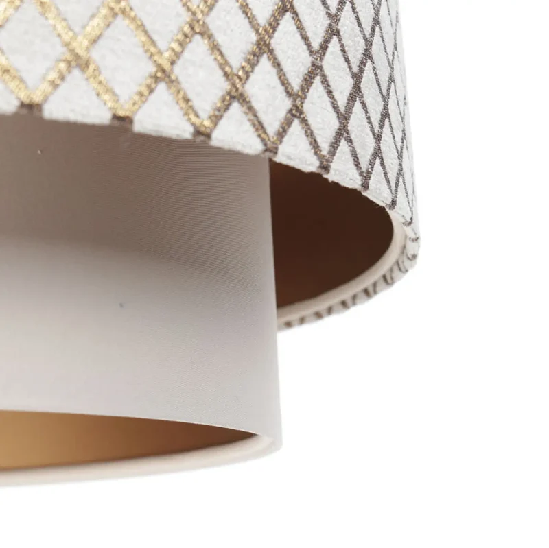 Suspension Luminaire | DOBLO (Blanc Crème/Doré)