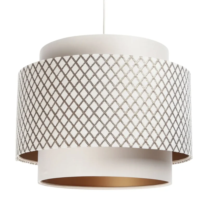 Suspension Luminaire | DOBLO (Blanc Crème/Doré)
