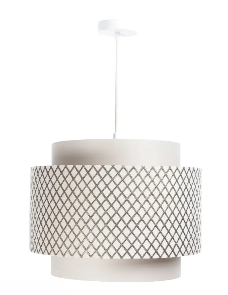 Suspension Luminaire | DOBLO (Blanc Crème/Doré)