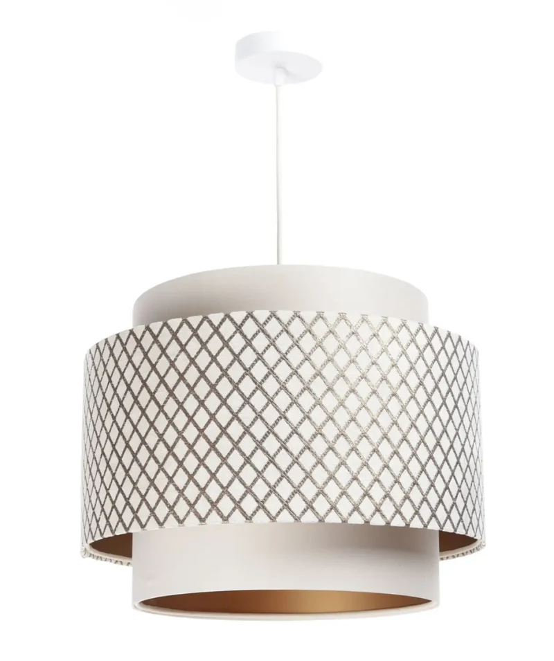 Suspension Luminaire | DOBLO (Blanc Crème/Doré)