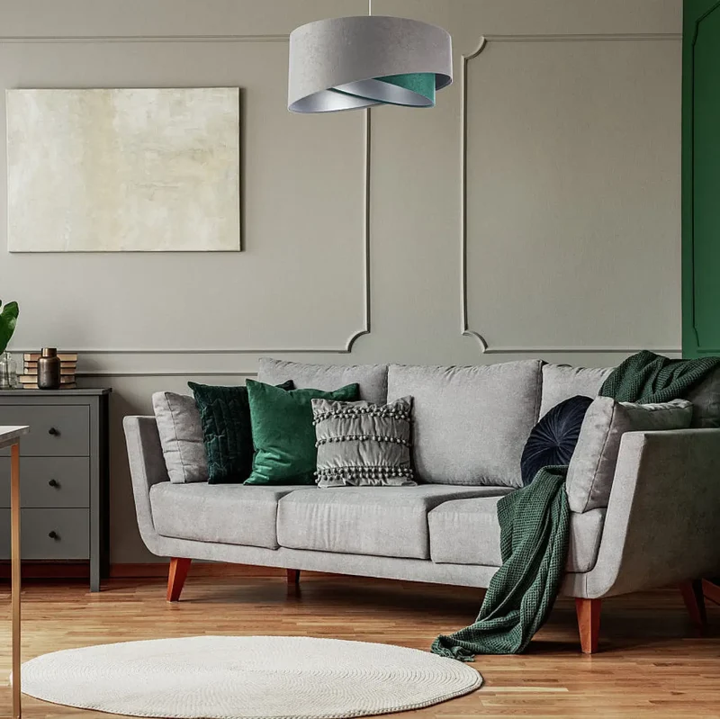 Suspension Luminaire | GALAXY VELOUR 50 cm (Gris/Vert/Argent)