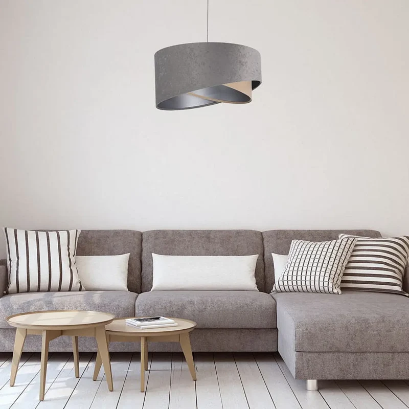Suspension Luminaire | GALAXY VELOUR 50 cm (Gris/Beige/Argent)
