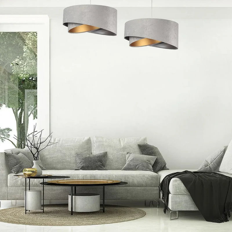 Suspension Luminaire | GALAXY VELOUR 50 cm Gris (Gris/Argent/Doré)