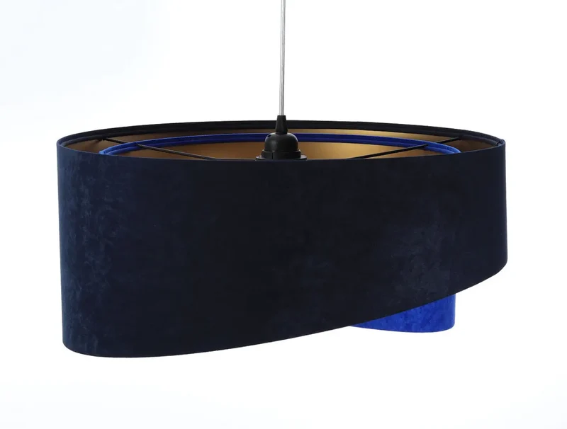 Suspension Luminaire | GALAXY VELOUR 50 cm (Bleu Marine/Bleu Indigo/Doré)