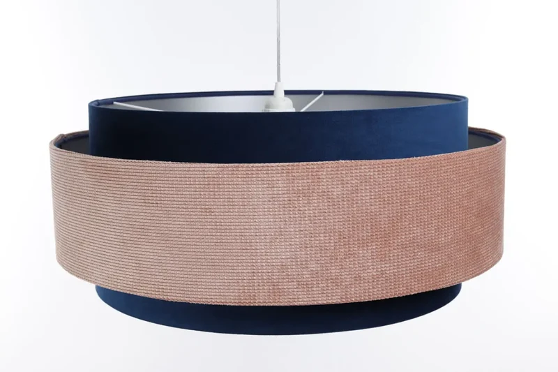 Suspension Luminaire | DOBLO CLASSIC (Bleu Marine/Rose Pâle/Argent)