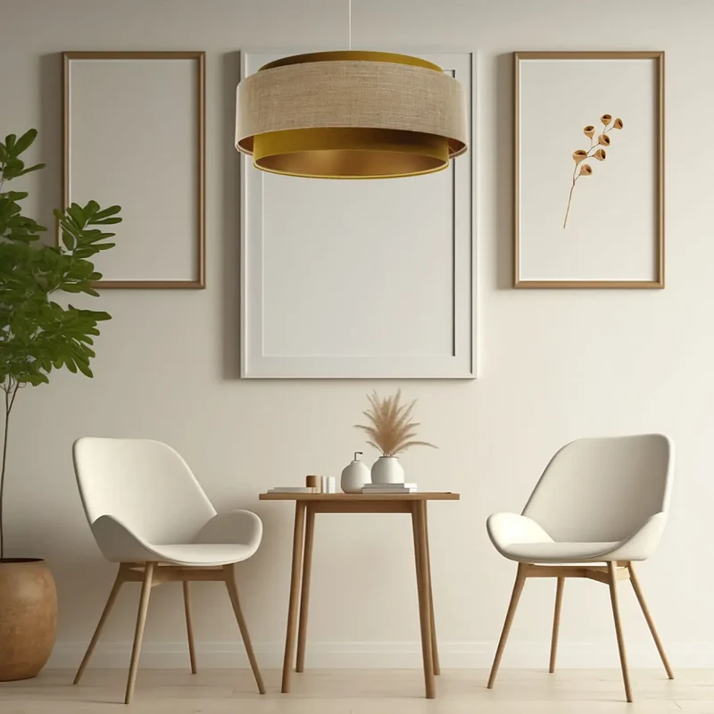 Suspension Luminaire | DOBLO CLASSIC (Moutarde /Beige/Doré)