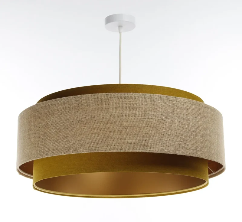 Suspension Luminaire | DOBLO CLASSIC (Moutarde /Beige/Doré)