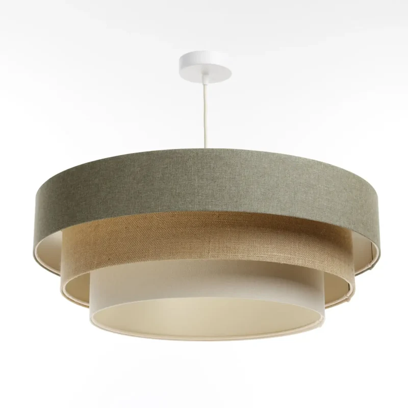 Suspension Luminaire | TRINITI BOHO ELEGANT (Vert Gris/Crème/Beige)