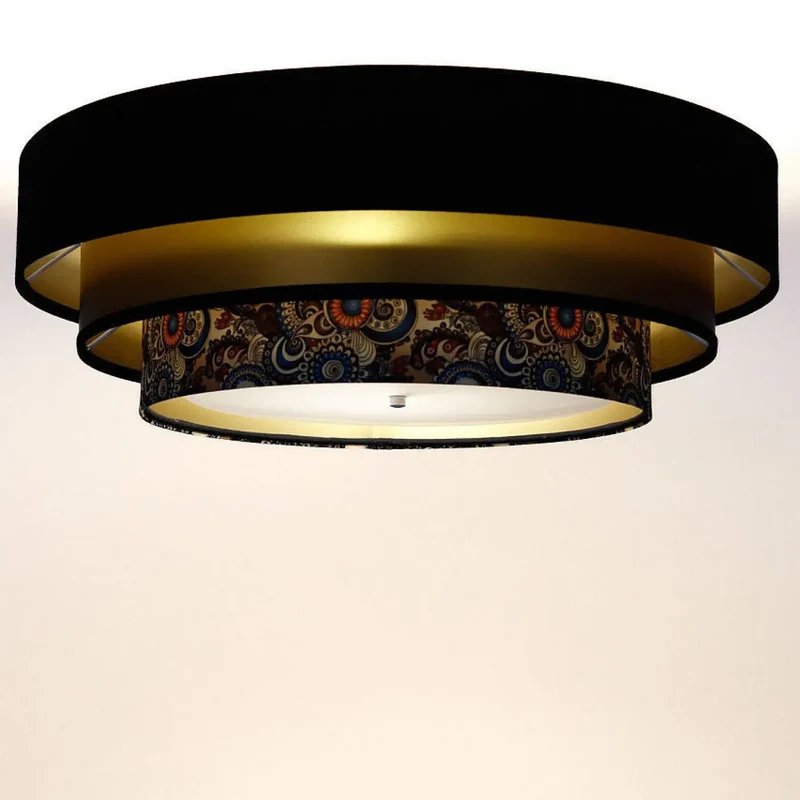 Luminaire Plafonnier | TRINITI ELEGANT (Noir/Doré/Multicolore)