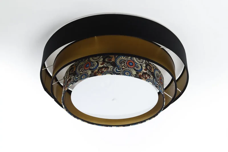Luminaire Plafonnier | TRINITI ELEGANT (Noir/Doré/Multicolore)