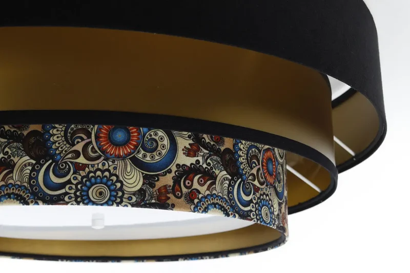 Luminaire Plafonnier | TRINITI ELEGANT (Noir/Doré/Multicolore)