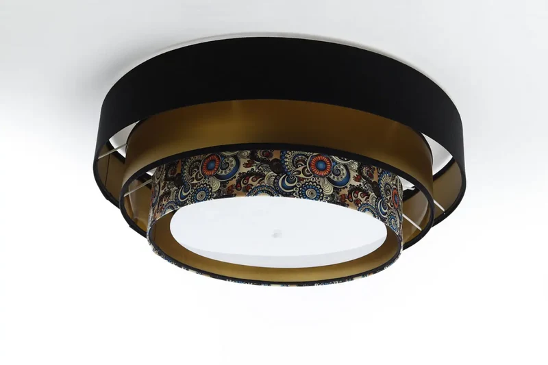 Luminaire Plafonnier | TRINITI ELEGANT (Noir/Doré/Multicolore)
