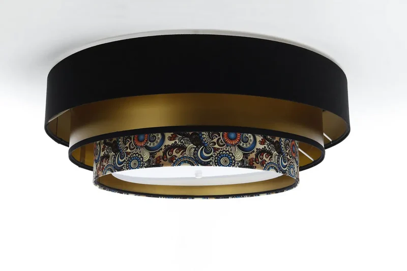 Luminaire Plafonnier | TRINITI ELEGANT (Noir/Doré/Multicolore)