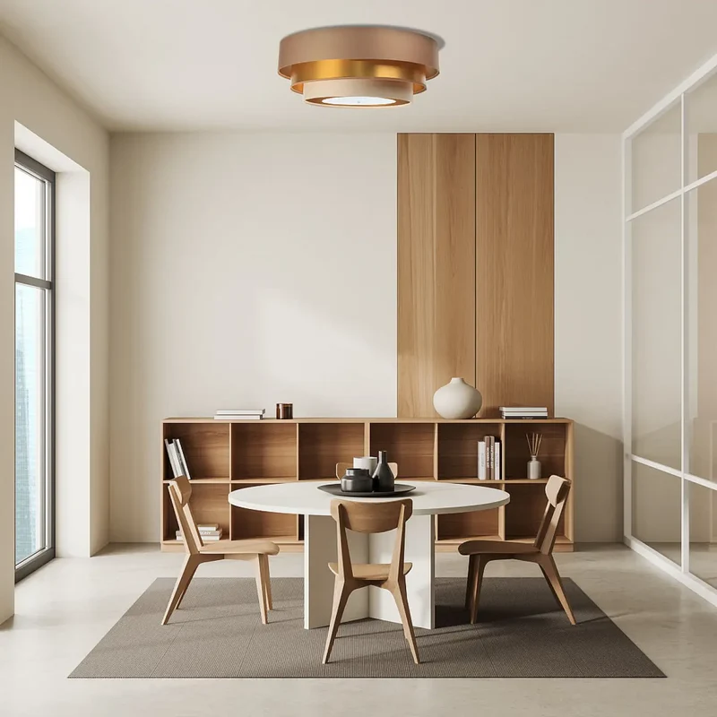 Luminaire Plafonnier | TRINITI ELEGANT (Beige/Crème/Doré)