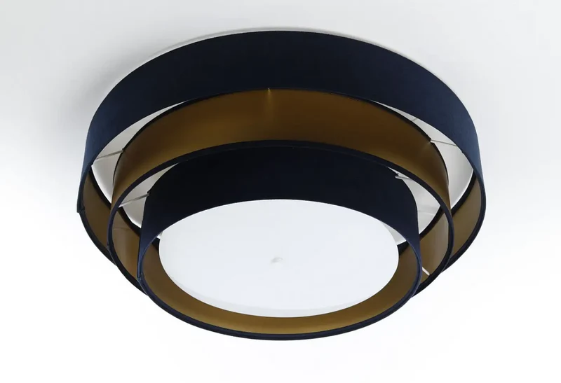 Luminaire Plafonnier | TRINITI ELEGANT (Bleu Marine/Doré)