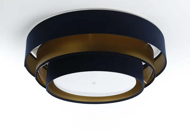 Luminaire Plafonnier | TRINITI ELEGANT (Bleu Marine/Doré)