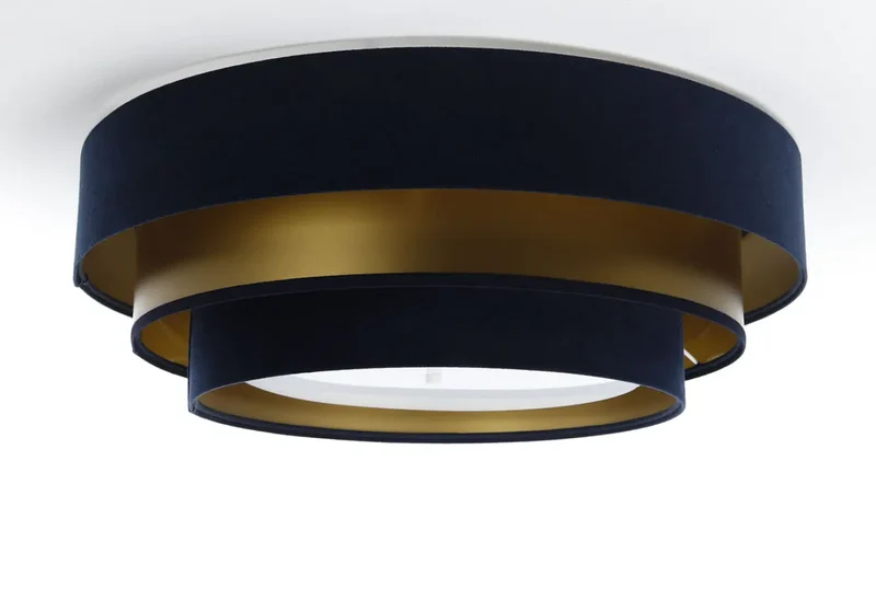 Luminaire Plafonnier | TRINITI ELEGANT (Bleu Marine/Doré)