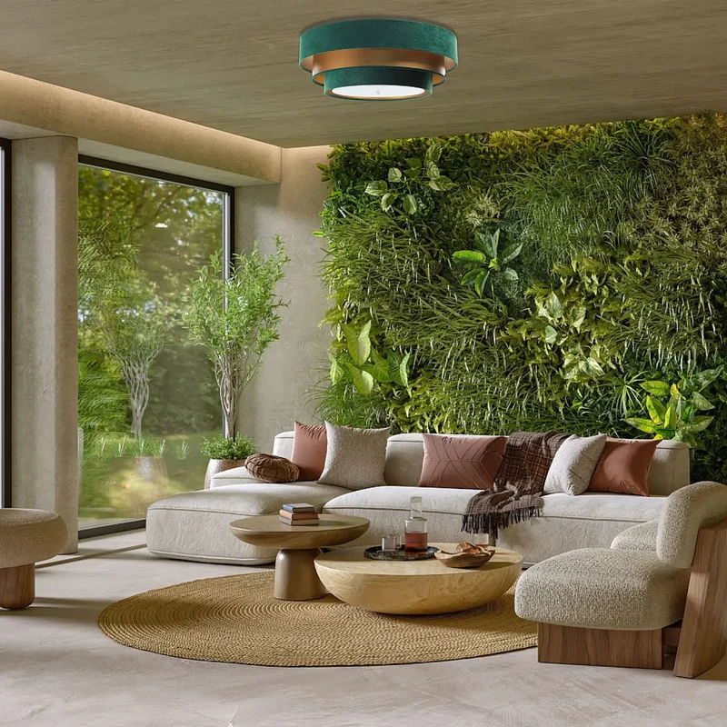 Luminaire Plafonnier | TRINITI ELEGANT (Vert/Doré)