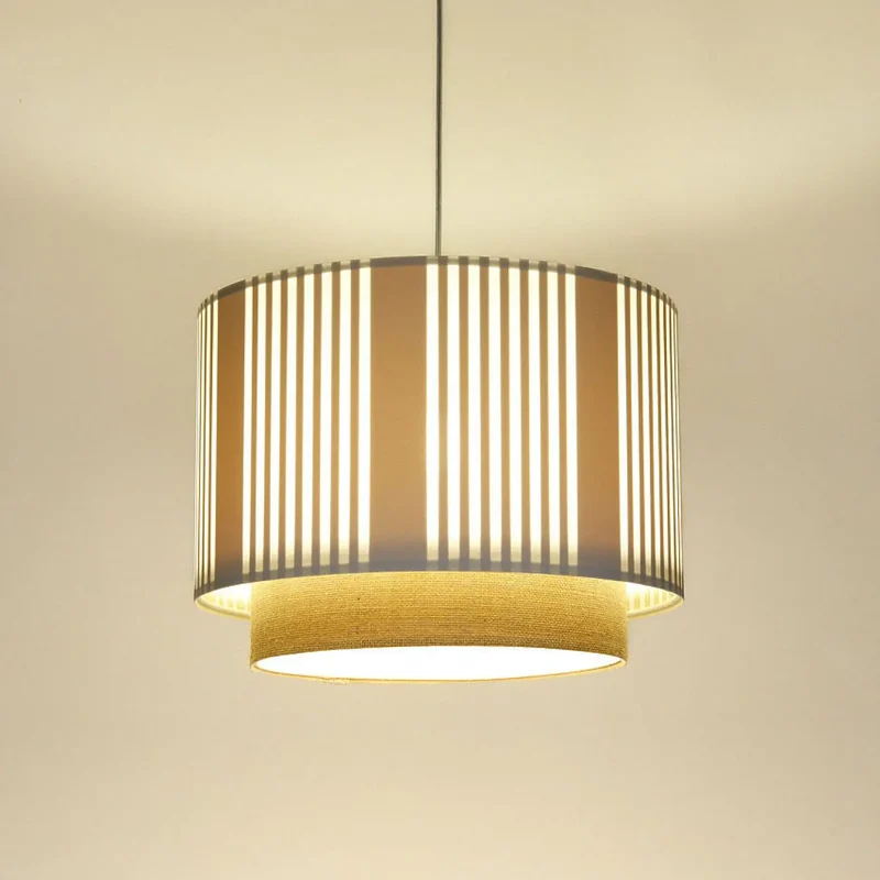 Suspension Luminaire | DUO LAMI LINE (Blanc/Beige/Ecru)