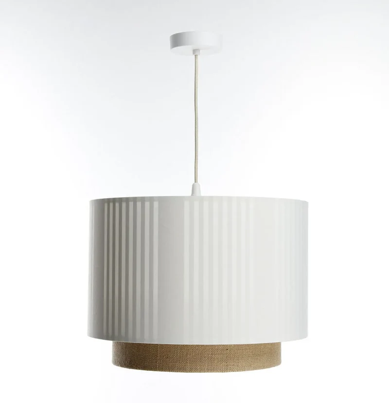 Suspension Luminaire | DUO LAMI LINE (Blanc/Beige/Ecru)