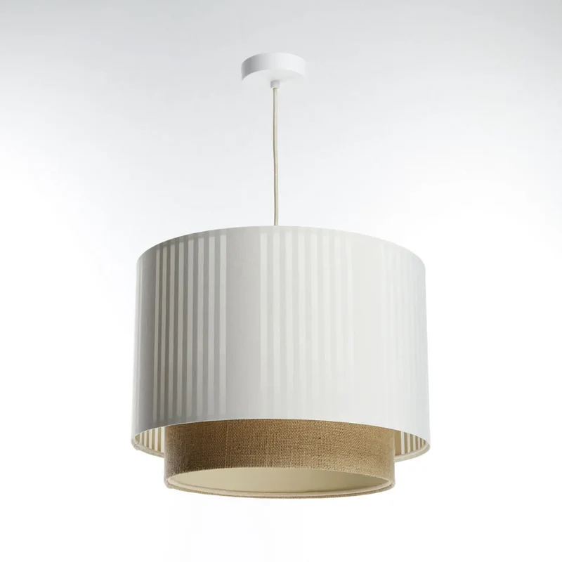 Suspension Luminaire | DUO LAMI LINE (Blanc/Beige/Ecru)
