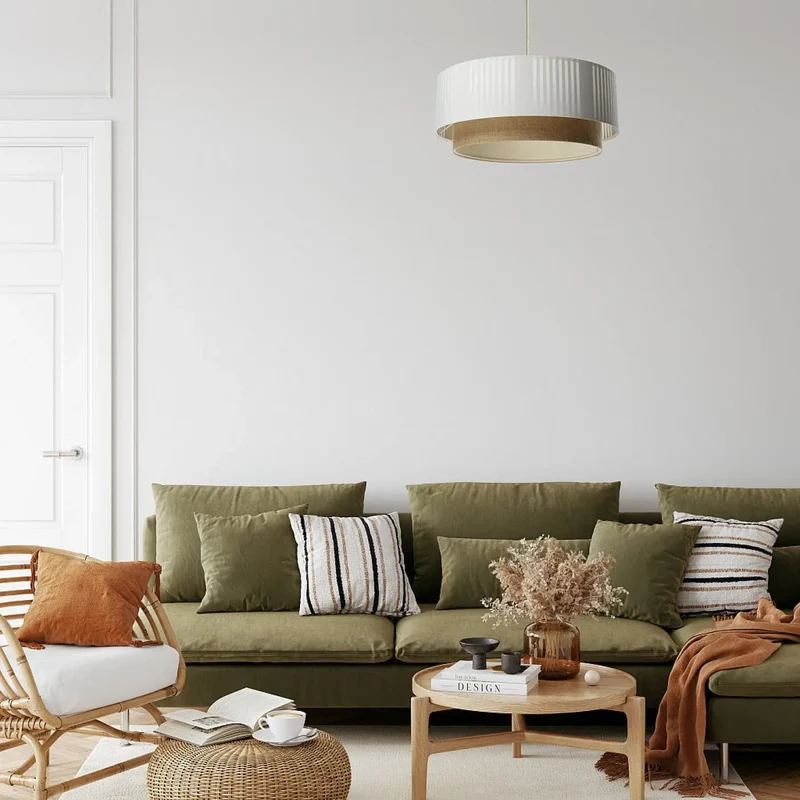 Suspension Luminaire | DUO LAMI LINE (Blanc/Beige/Ecru)