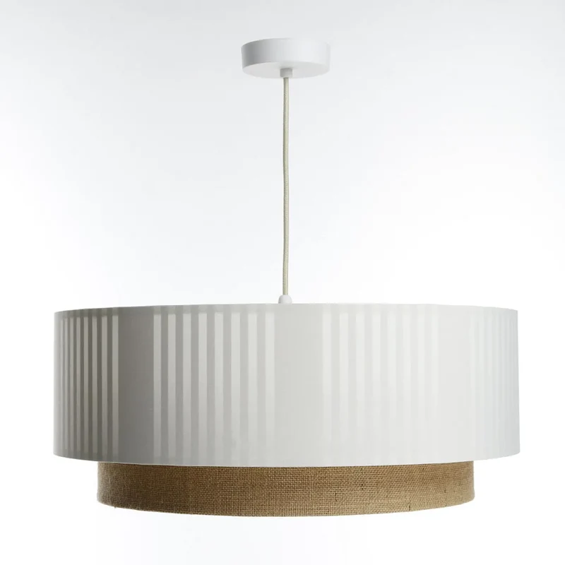 Suspension Luminaire | DUO LAMI LINE (Blanc/Beige/Ecru)