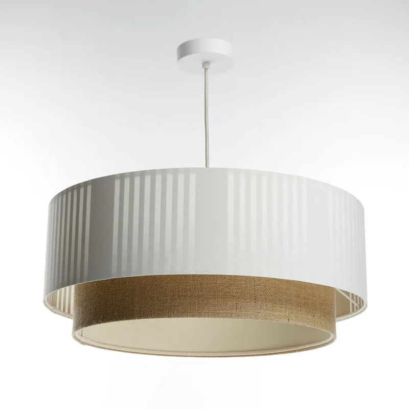 Suspension Luminaire | DUO LAMI LINE (Blanc/Beige/Ecru)
