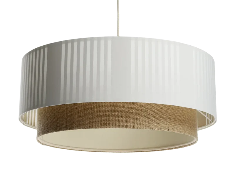 Suspension Luminaire | DUO LAMI LINE (Blanc/Beige/Ecru)