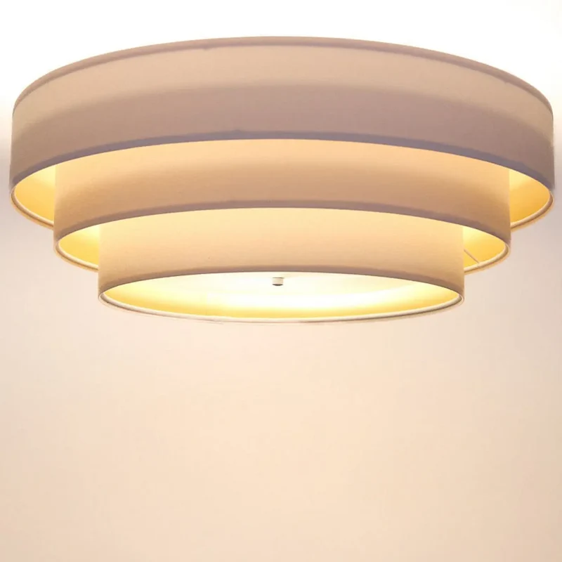 Luminaire Plafonnier | TRINITI VELOURSSTOFF (Blanc/Doré)