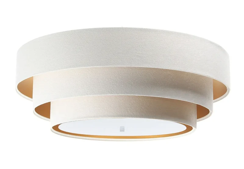 Luminaire Plafonnier | TRINITI VELOURSSTOFF (Blanc/Doré)