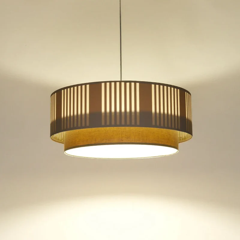 Suspension Luminaire | DUO LAMI LINE (Crème/Gris)