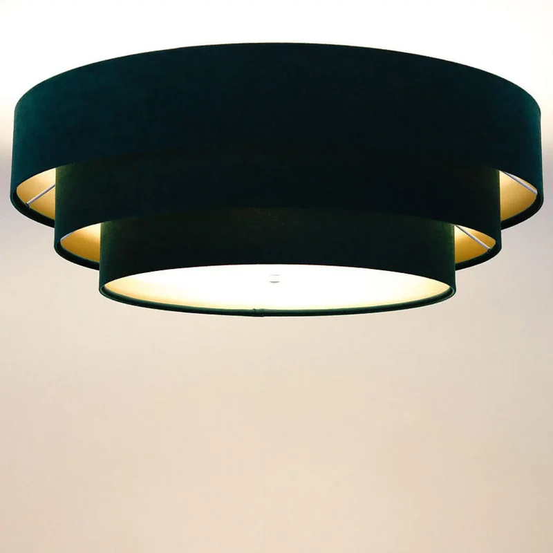 Luminaire Plafonnier | TRINITI VELOURSSTOFF (Vert/Doré)