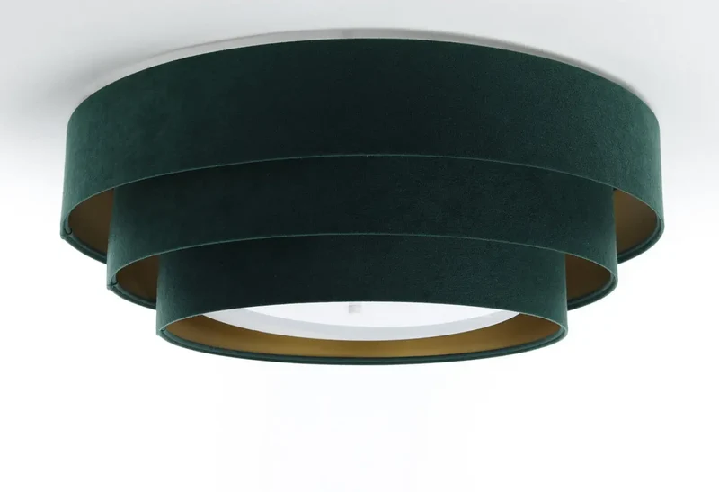 Luminaire Plafonnier | TRINITI VELOURSSTOFF (Vert/Doré)