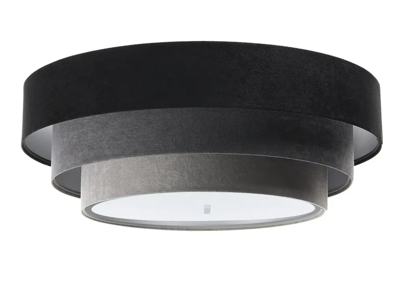 Luminaire Plafonnier | TRINITI VELOURSSTOFF (Noir/Gris/Doré)
