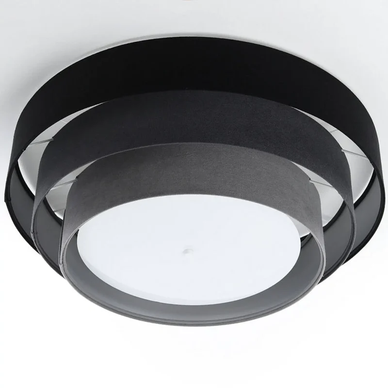 Luminaire Plafonnier | TRINITI VELOURSSTOFF (Noir/Gris/Doré)