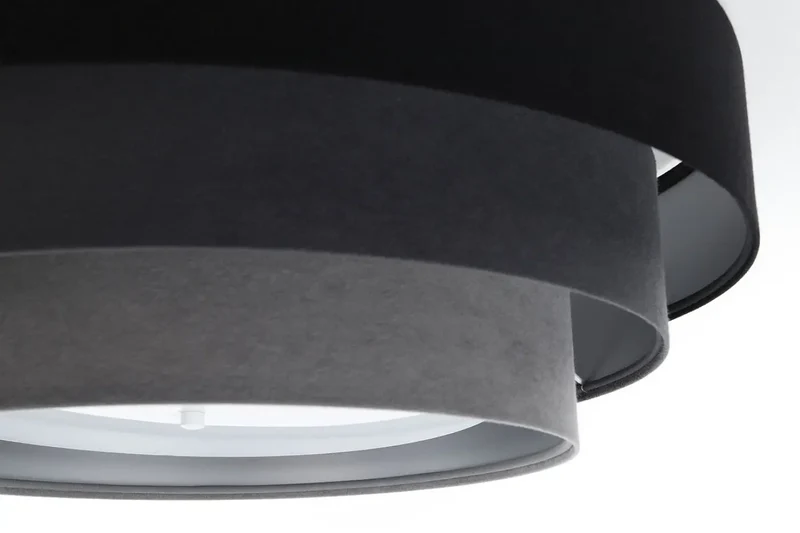 Luminaire Plafonnier | TRINITI VELOURSSTOFF (Noir/Gris/Doré)