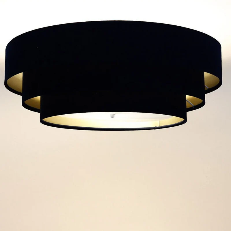 Luminaire Plafonnier | TRINITI VELOURSSTOFF (Bleu Marine/Doré)
