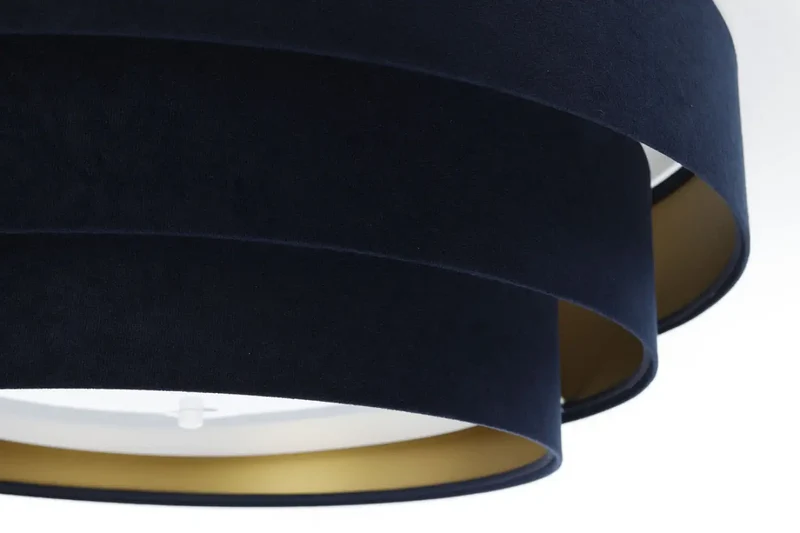 Luminaire Plafonnier | TRINITI VELOURSSTOFF (Bleu Marine/Doré)