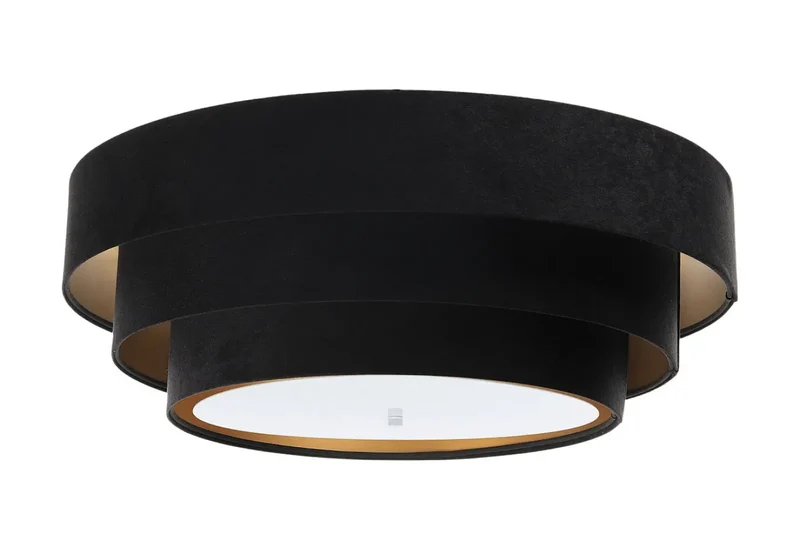 Luminaire Plafonnier | TRINITI VELOURSSTOFF (Noir/Doré)
