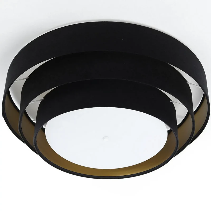 Luminaire Plafonnier | TRINITI VELOURSSTOFF (Noir/Doré)