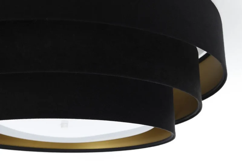 Luminaire Plafonnier | TRINITI VELOURSSTOFF (Noir/Doré)
