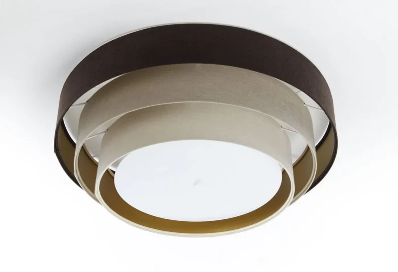 Luminaire Plafonnier | TRINITI VELOURSSTOFF (Marron/Beige/Doré)
