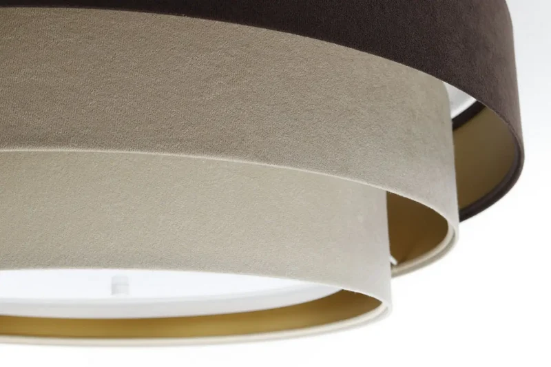 Luminaire Plafonnier | TRINITI VELOURSSTOFF (Marron/Beige/Doré)