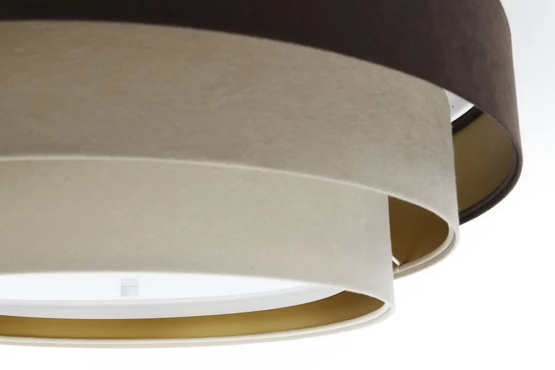 Luminaire Plafonnier | TRINITI VELOURSSTOFF (Marron/Beige/Doré)