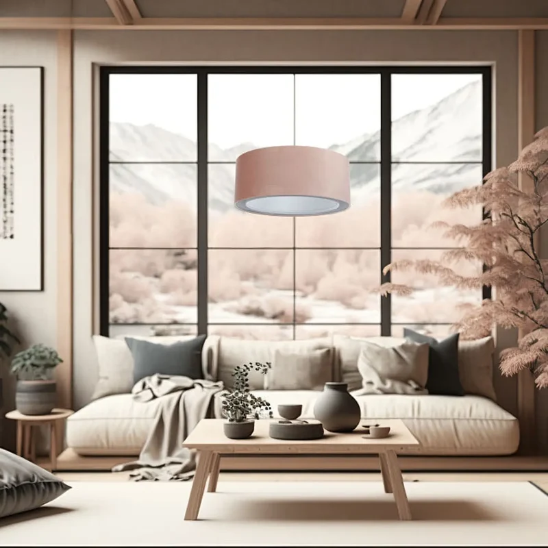 Suspension Luminaire | DUO JASMIN (Rose/Gris Clair)
