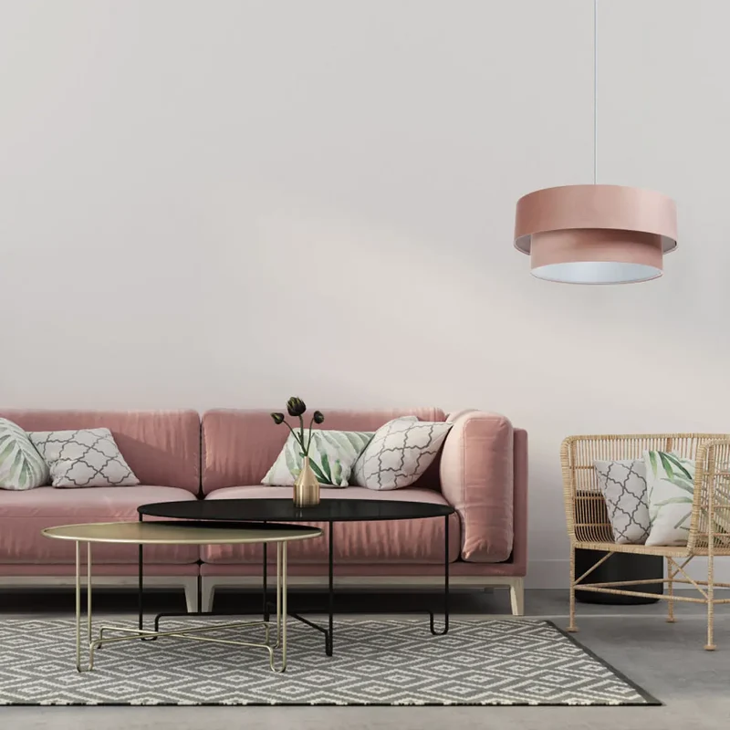 Suspension Luminaire | DUO JASMIN (Rose/Gris Clair)