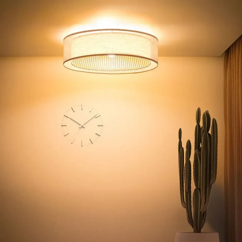 Luminaire Plafonnier | PURO RATTAN (Beige/Crème)