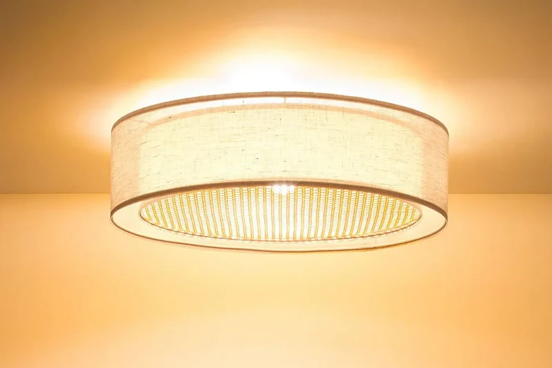 Luminaire Plafonnier | PURO RATTAN (Beige/Crème)