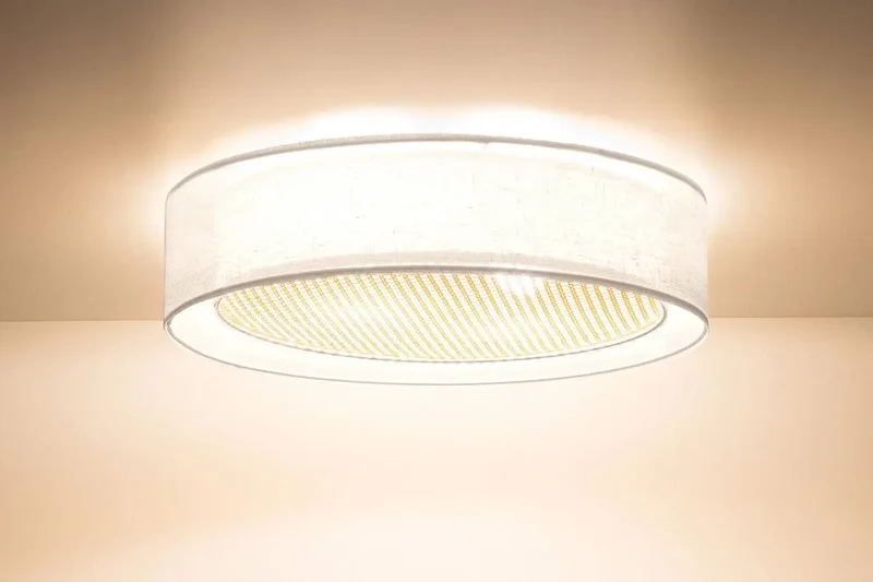 Luminaire Plafonnier | PURO RATTAN (Blanc/Crème)